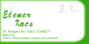 elemer kacs business card